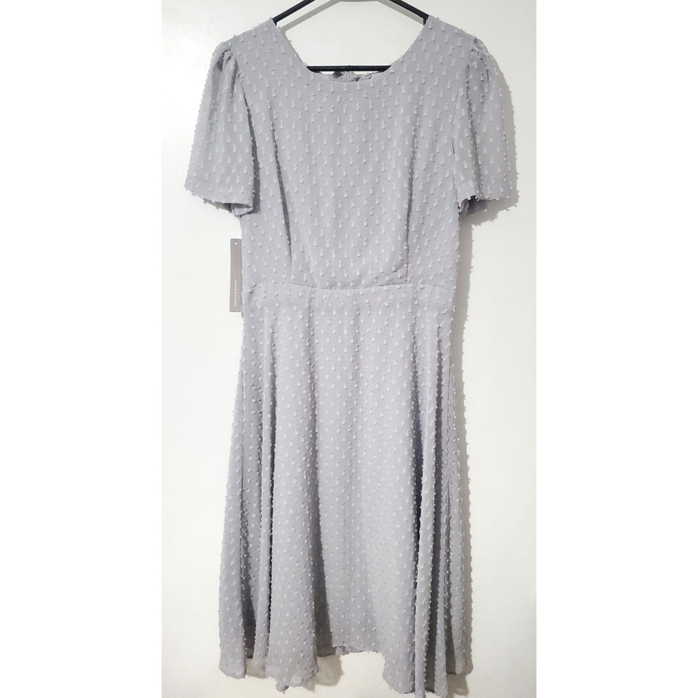 NWT Anthropologie Sunday In Brooklyn Textured Gray Chiffon Dress Size Small - Picture 3 of 16